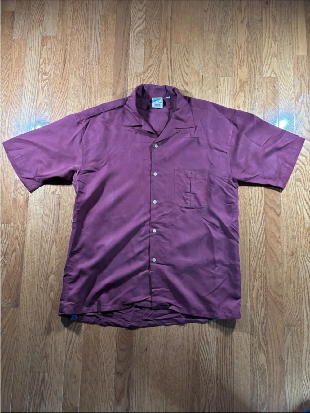 Vintage Moonlight Graham Men's Burgundy Retro Camp Bowling Shirt Mens 18